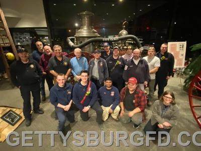 Some of the duty night crew in front of 1886 Silsby the "General Meade."