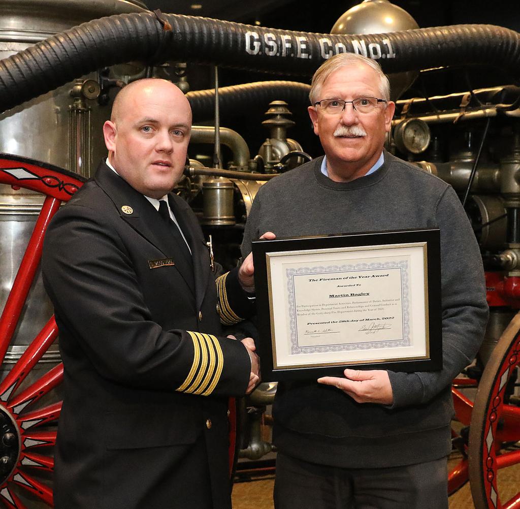 Martin Bagley, Firefighter of the Year 2020, awarded by DC McGonigal